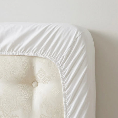 Percale 180 Thread Count Extra Deep White Fitted Sheet 40cm Deep-5