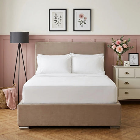 Percale 180 Thread Count Extra Deep White Fitted Sheet 40cm Deep-7