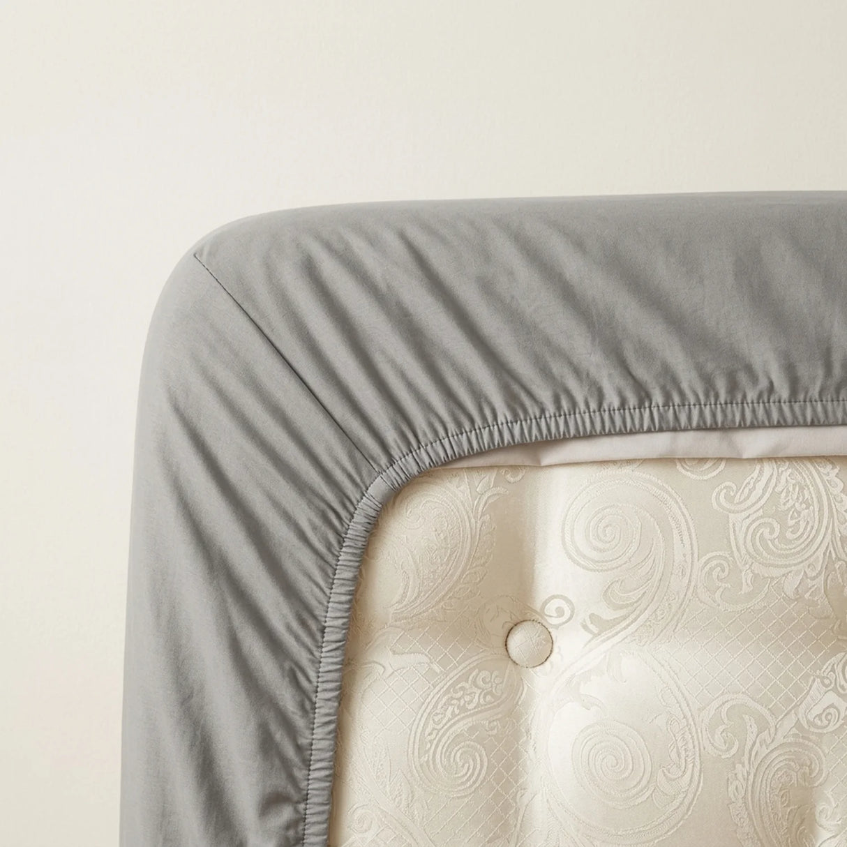 Percale 180 Thread Count Grey Fitted Sheet 25cm Deep-4