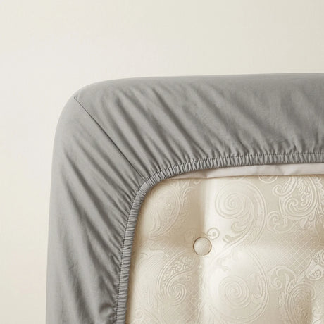 Percale 180 Thread Count Grey Fitted Sheet 25cm Deep-4