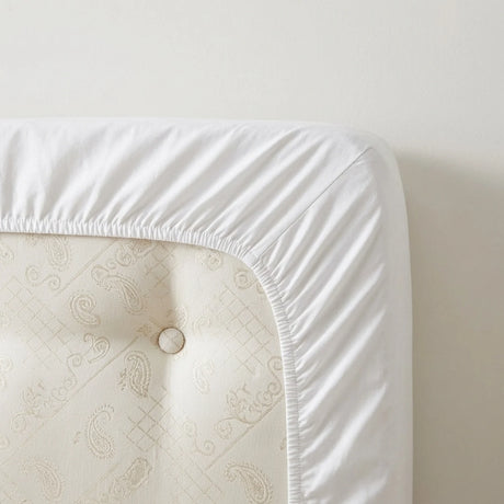 Percale 180 Thread Count White Fitted Sheet 25cm Deep-3