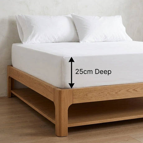 Percale 180 Thread Count White Fitted Sheet 25cm Deep-4