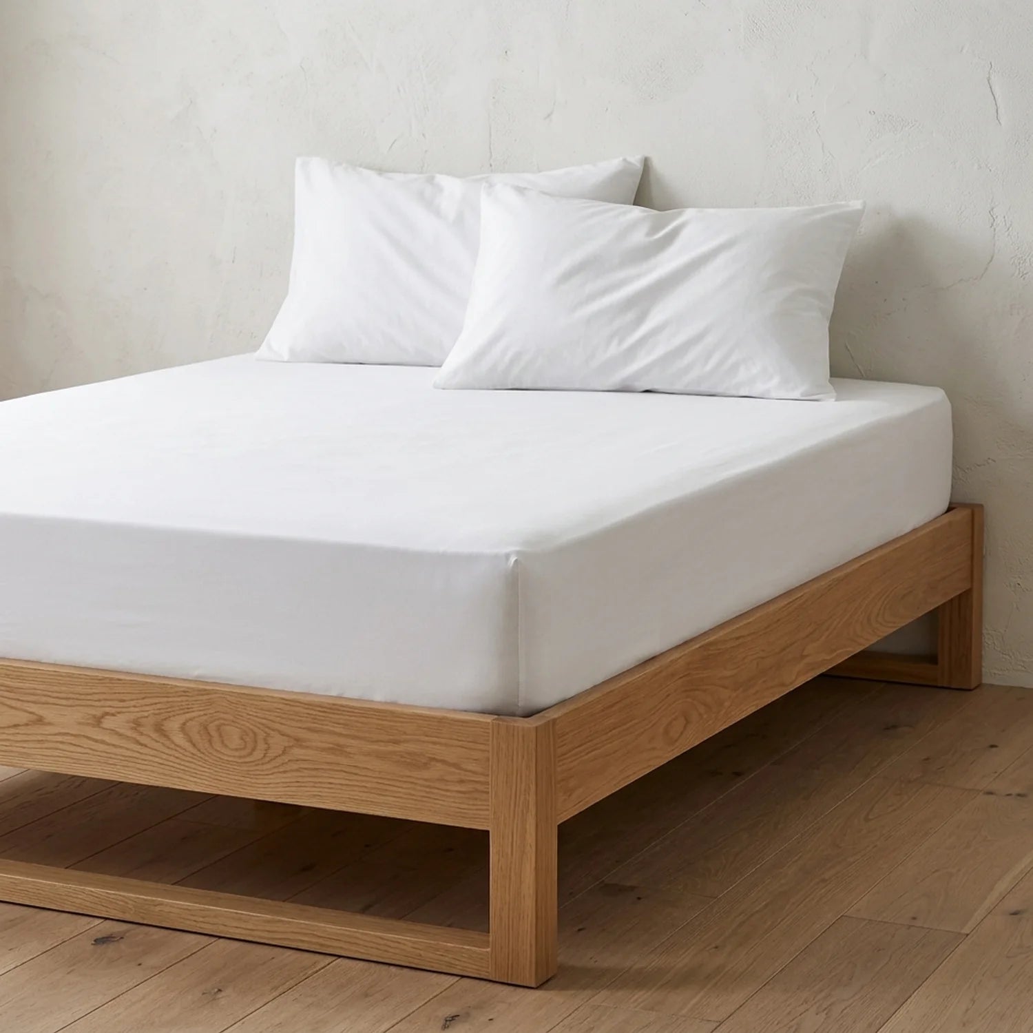 Plain Dye 32cm Extra Deep Fitted Bed Sheet White-1