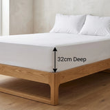 Plain Dye 32cm Extra Deep Fitted Bed Sheet White-3