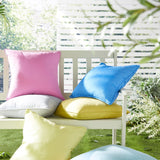 Plain Outdoor UV Resistant Cushion Cover 43cm x 43cm - Blue - Plain Dye Cushion In Blue 43 X 43Cm 3
