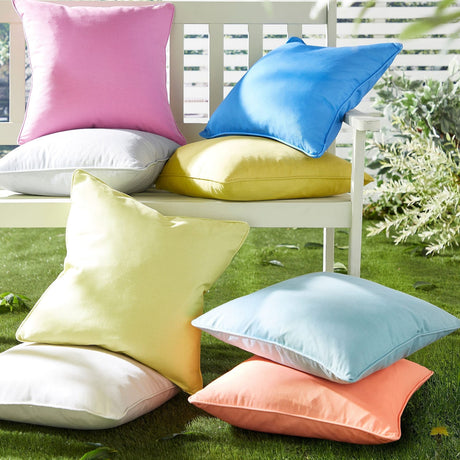 Plain Outdoor UV Resistant Cushion Cover 43cm x 43cm - Silver - Plain Dye Outdoor Cushion In Silver 43 X 43Cm 3