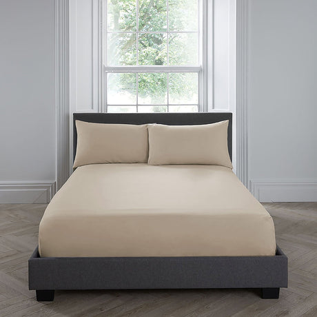 Plain Dye Polycotton Housewife Pillowcases Pair - Plain Dye Pair Of Housewife Pillowcases In Natural 50 X 75Cm 2