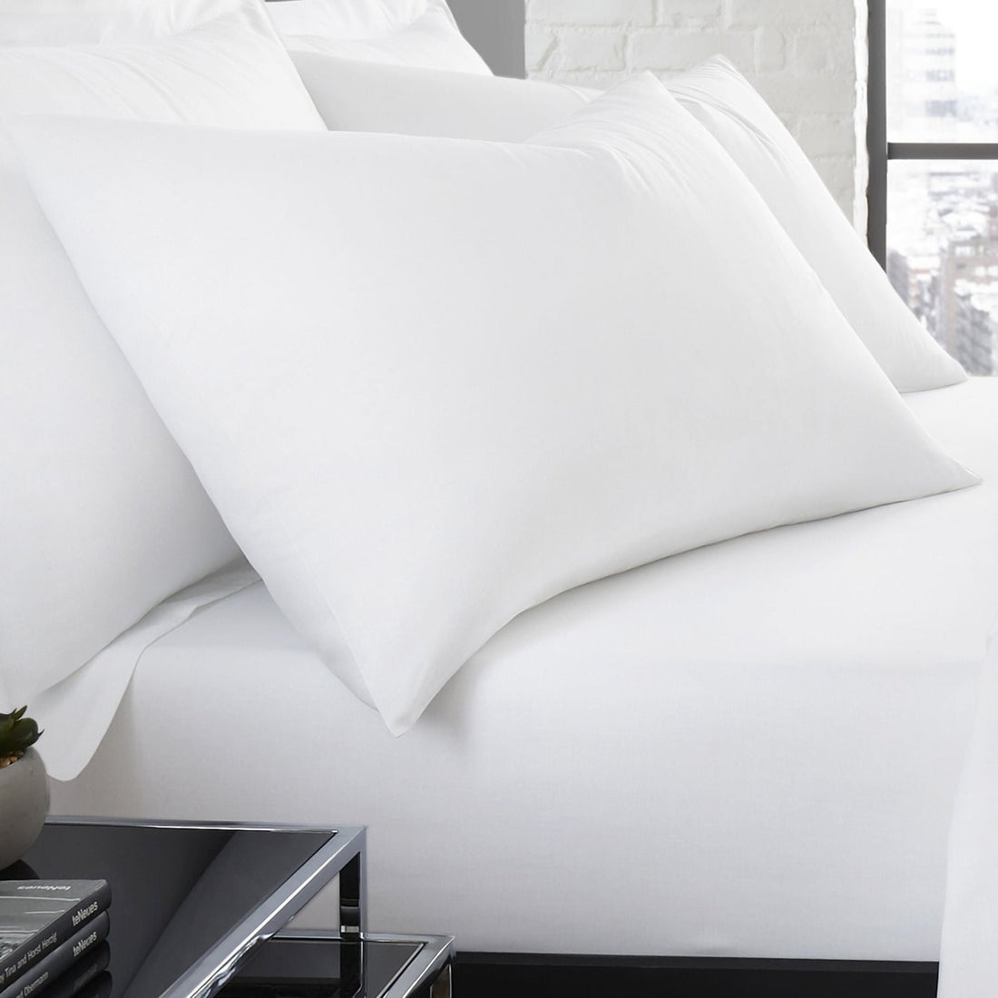 Plain Dye Polycotton Housewife Pillowcases Pair - White
