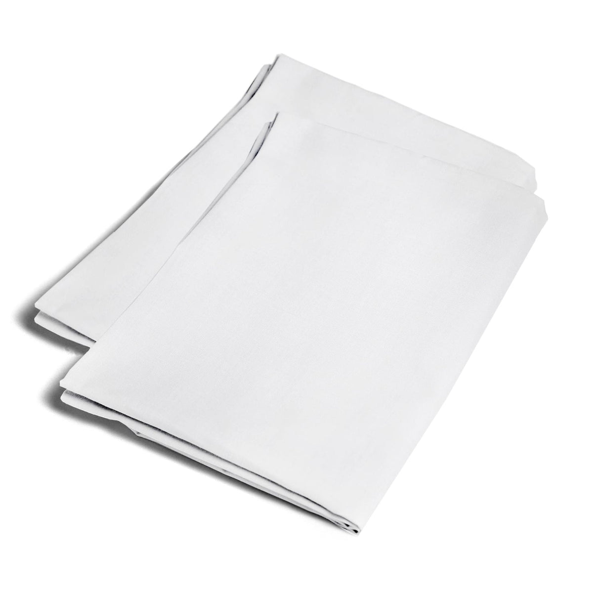 Plain Dye Polycotton Housewife Pillowcases Pair - Plain Dye Pair Of Housewife Pillowcases In White 50 X 75Cm 2