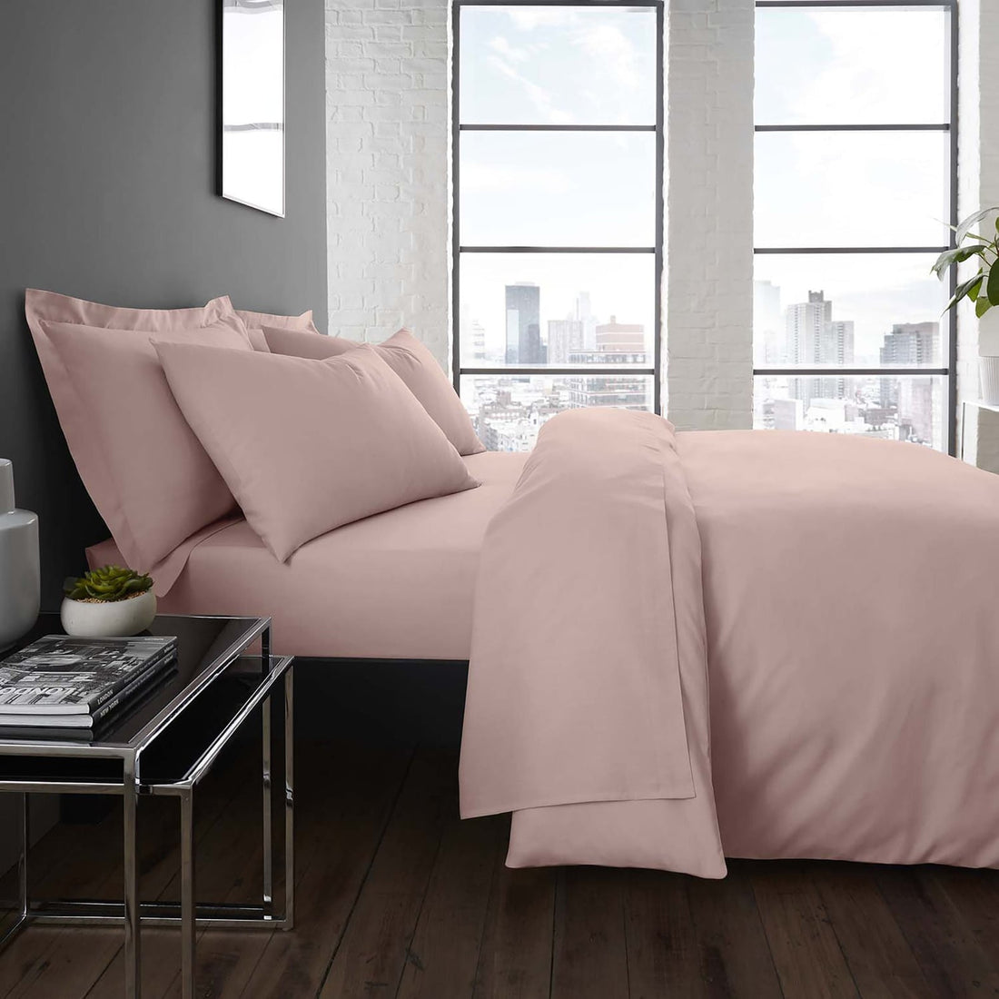 Plain Dye 32cm Extra Deep Fitted Bed Sheet Blush