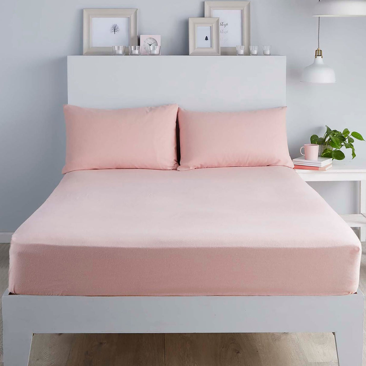 Plain Dye 32cm Extra Deep Fitted Bed Sheet - Blush - Plain Dyed 32Cm Deep Fitted Bed Sheet In Blush 3