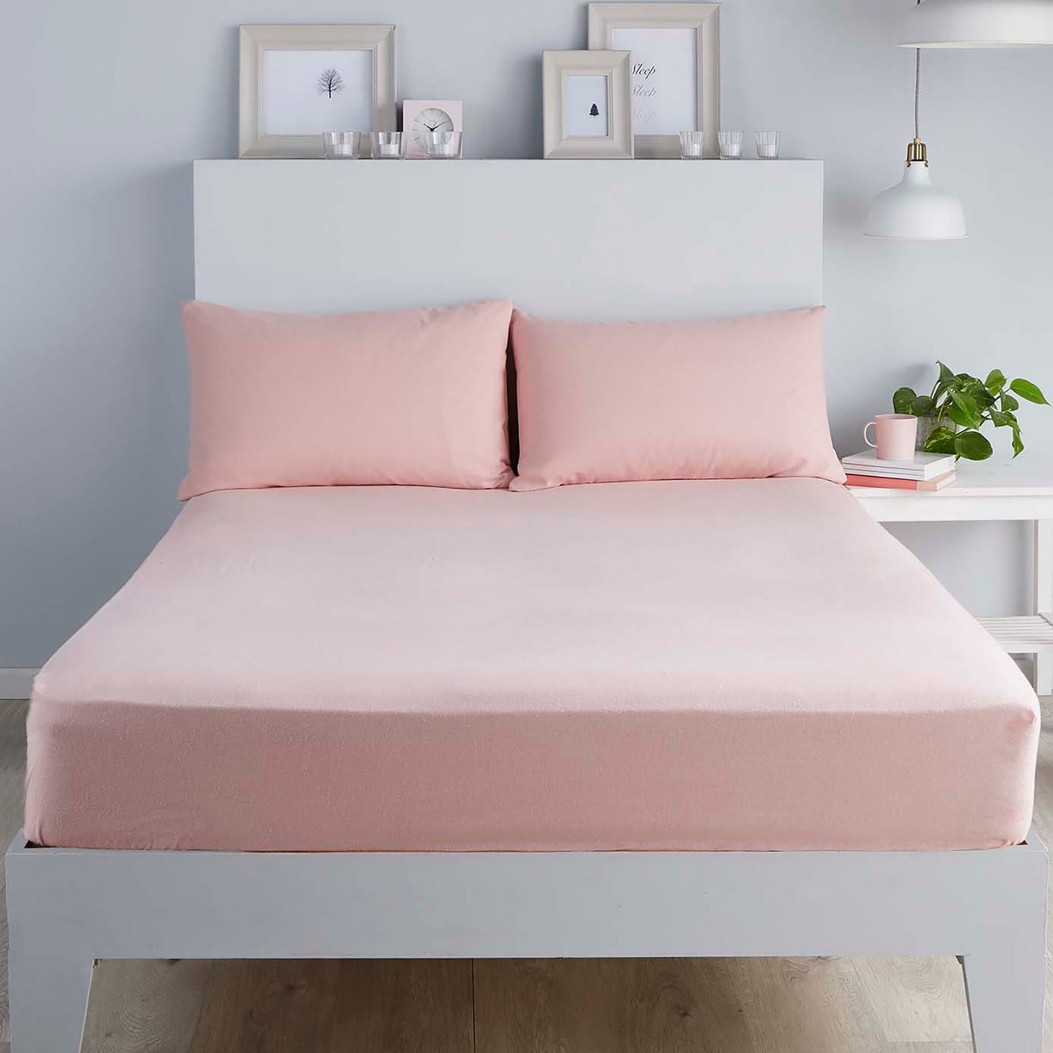 Plain Dye 32cm Extra Deep Fitted Bed Sheet - Blush - Plain Dyed 32Cm Deep Fitted Bed Sheet In Blush 3
