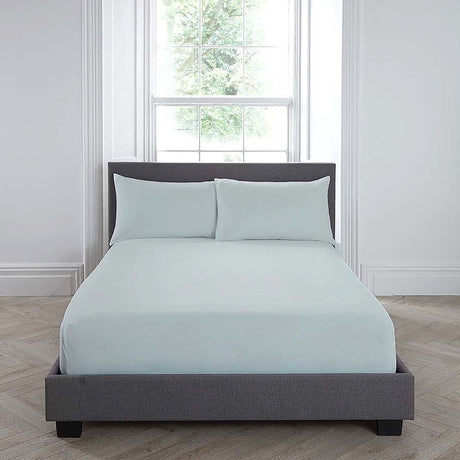 Plain Dye 32cm Extra Deep Fitted Bed Sheet - Duck Egg - Plain Dyed 32Cm Deep Fitted Bed Sheet In Duck Egg 3