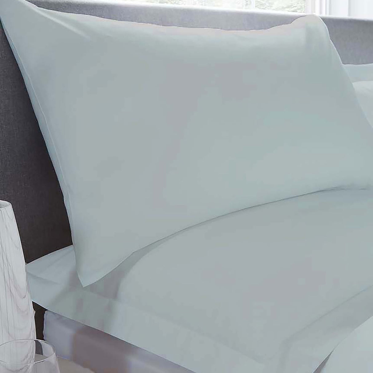 Plain Dye 32cm Extra Deep Fitted Bed Sheet - Duck Egg - Plain Dyed 32Cm Deep Fitted Bed Sheet In Duck Egg 5