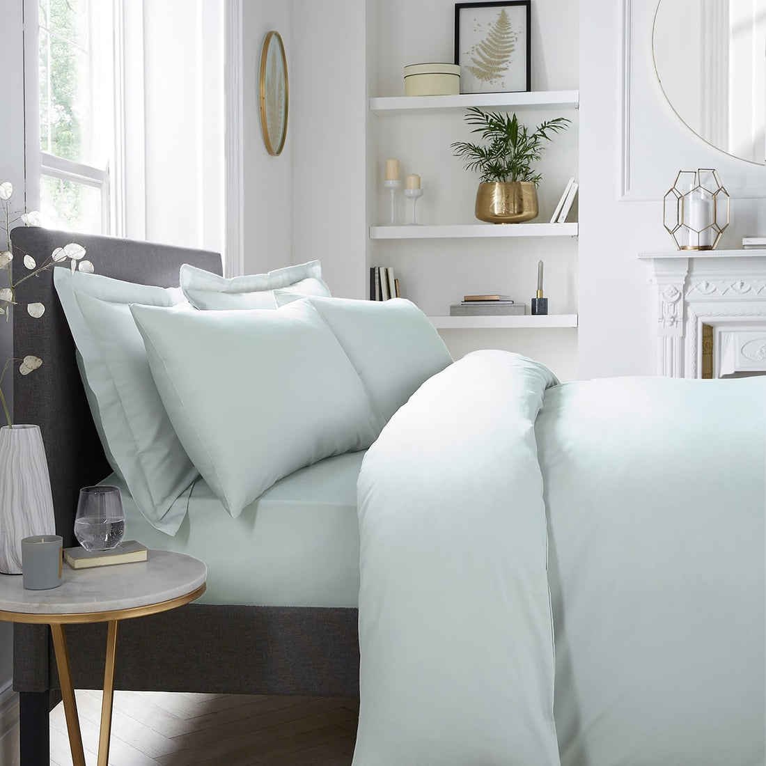 Plain Dye 32cm Extra Deep Fitted Bed Sheet Green