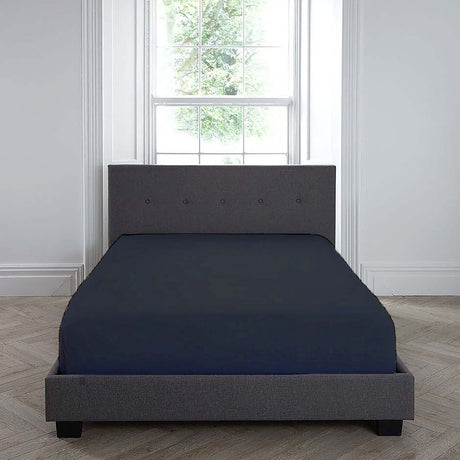Plain Dye 32cm Extra Deep Fitted Bed Sheet - Navy - Plain Dyed 32Cm Deep Fitted Bed Sheet In Navy 2