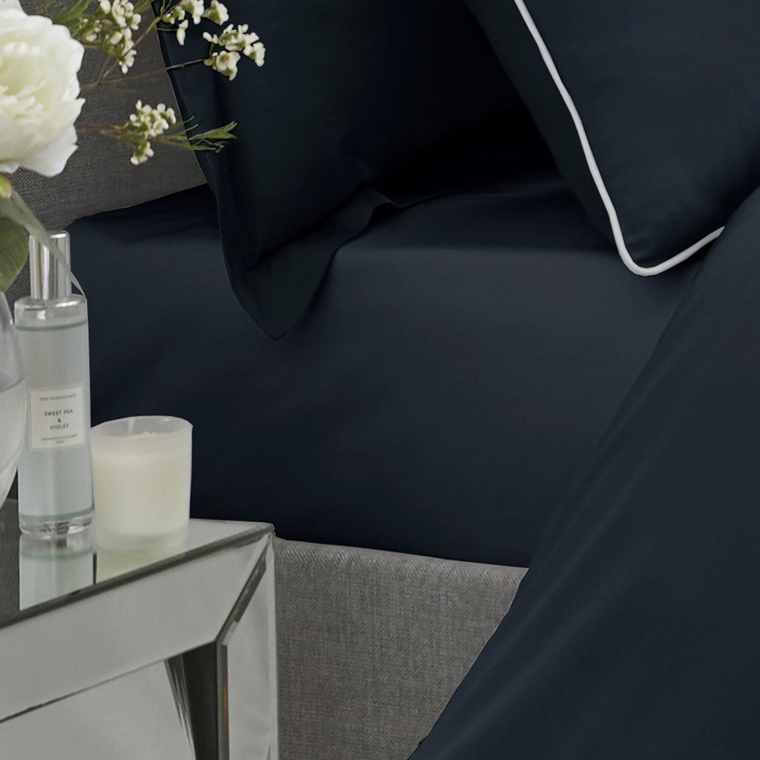 Plain Dye 32cm Extra Deep Fitted Bed Sheet - Navy - Plain Dyed 32Cm Deep Fitted Bed Sheet In Navy 3