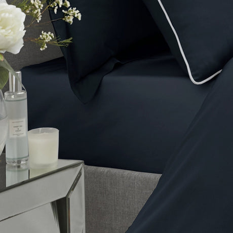 Plain Dye 32cm Extra Deep Fitted Bed Sheet - Navy - Plain Dyed 32Cm Deep Fitted Bed Sheet In Navy 3