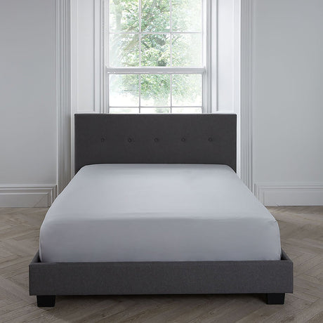 Plain Dye 32cm Extra Deep Fitted Bed Sheet - Silver - Plain Dyed 32Cm Deep Fitted Bed Sheet In Silver 2
