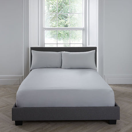 Plain Dye 32cm Extra Deep Fitted Bed Sheet - Silver - Plain Dyed 32Cm Deep Fitted Bed Sheet In Silver 3