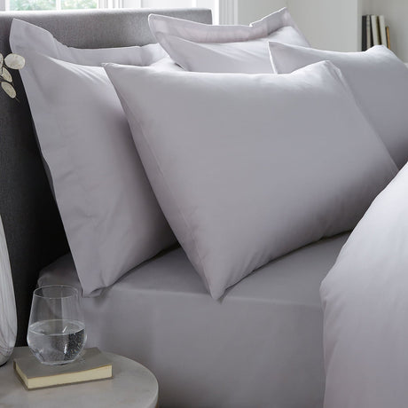 Plain Dye 32cm Extra Deep Fitted Bed Sheet - Silver - Plain Dyed 32Cm Deep Fitted Bed Sheet In Silver 4