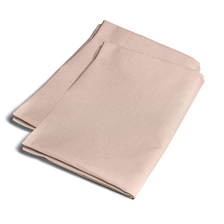 Plain Dye Polycotton Housewife Pillowcases Pair - Plain Dyed Pair Of Housewife Pillowcases In Blush 50 X 75Cm 2