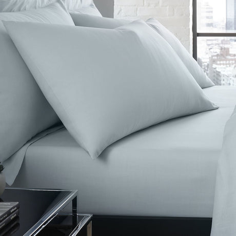 Plain Dye Polycotton Housewife Pillowcases Pair - Plain Dyed Pair Of Housewife Pillowcases In Duck Egg 50 X 75Cm 1