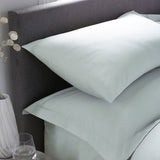 Plain Dye Polycotton Housewife Pillowcases Pair - Plain Dyed Pair Of Housewife Pillowcases In Green 50 X 75Cm 2