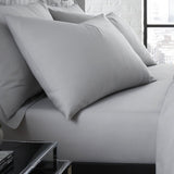 Plain Dye Polycotton Housewife Pillowcases Pair - Plain Dyed Pair Of Housewife Pillowcases In Silver 50 X 75Cm 1