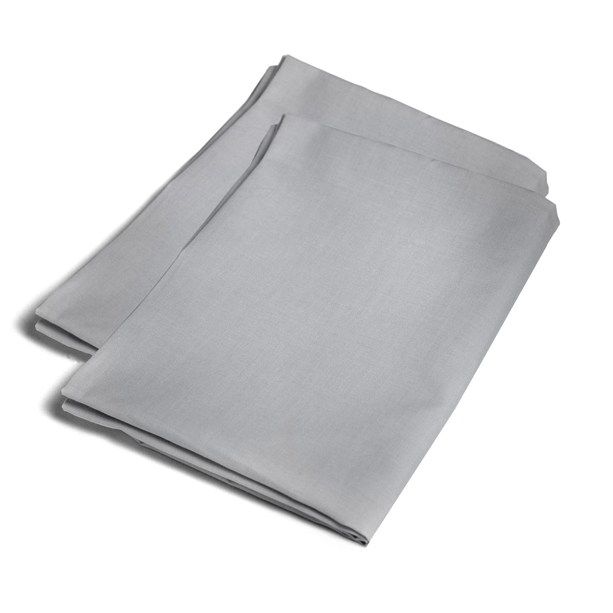 Plain Dye Polycotton Housewife Pillowcases Pair - Plain Dyed Pair Of Housewife Pillowcases In Silver 50 X 75Cm 2