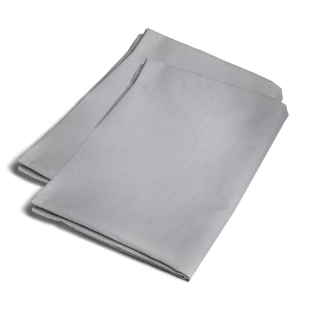 Plain Dye Polycotton Housewife Pillowcases Pair - Plain Dyed Pair Of Housewife Pillowcases In Silver 50 X 75Cm 2