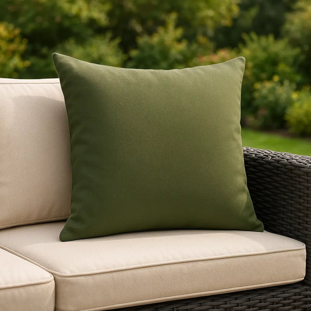 Plain Outdoor Olive Cushion Cover 43cm x 43cm