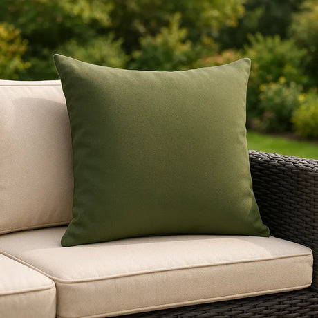 Plain Outdoor Cushion Cover 17" x 17" (43cm x 43cm) - Olive