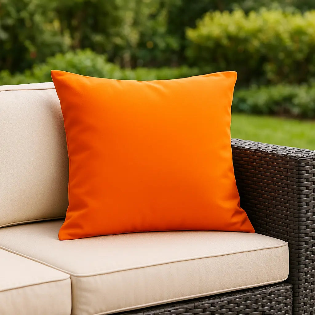 Plain Outdoor Orange Cushion Cover 43cm x 43cm