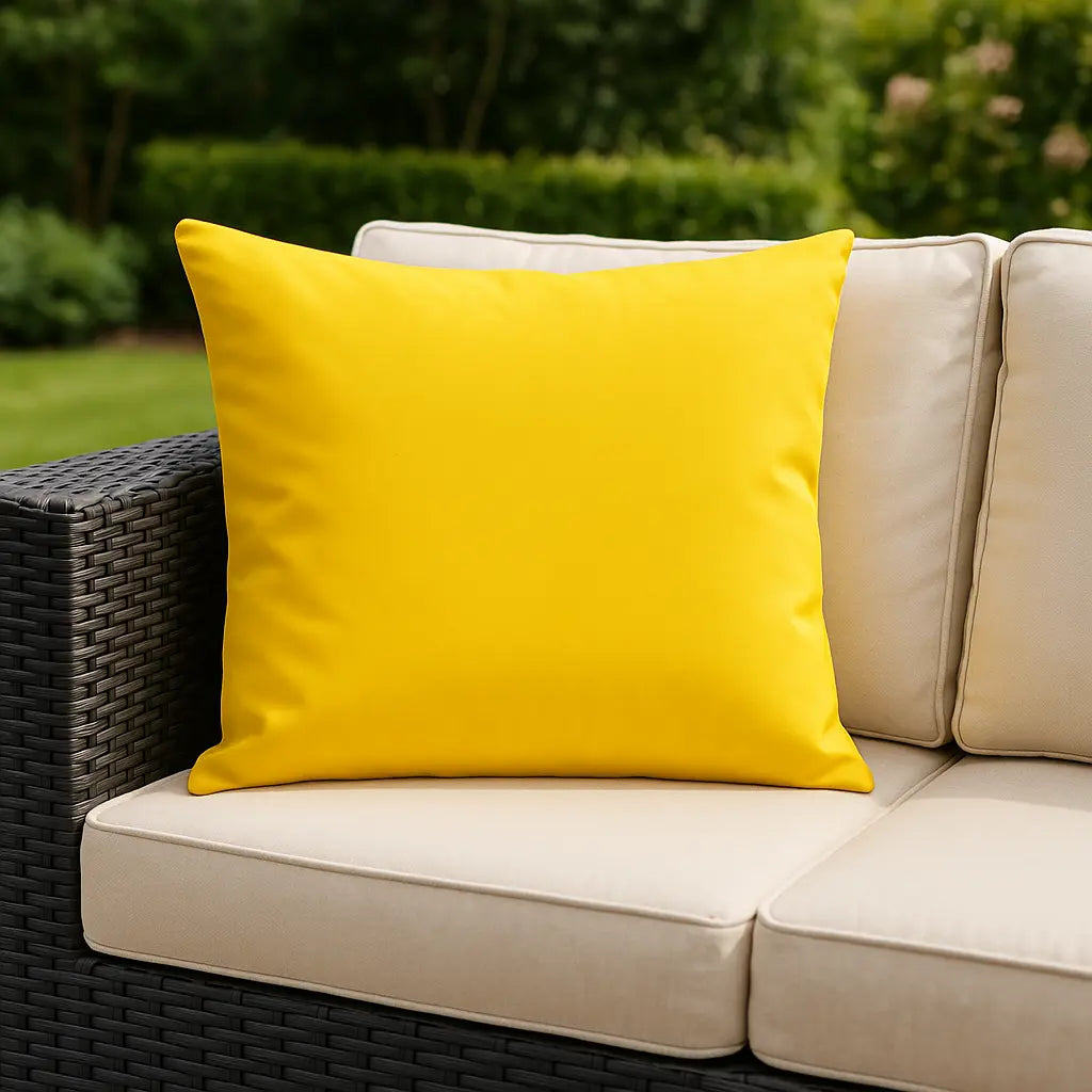 Plain Outdoor Yellow Cushion Cover 43cm x 43cm