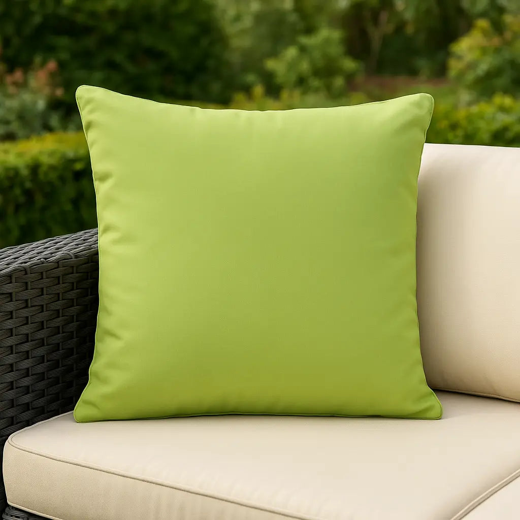 Plain Outdoor UV Resistant Cushion Cover 43cm x 43cm - Lime
