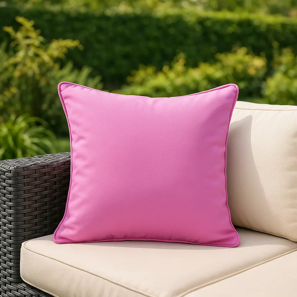 Plain Outdoor UV Resistant Cushion Cover 43cm x 43cm - Pink