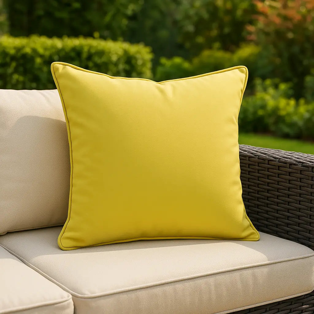 Plain Outdoor UV Resistant Cushion Cover 43cm x 43cm - Ochre