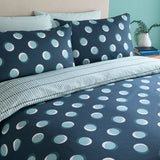 Polka Spot Polycotton Duvet Cover Set - Blue - Polka Spot Duvet Cover Set In Blue 2