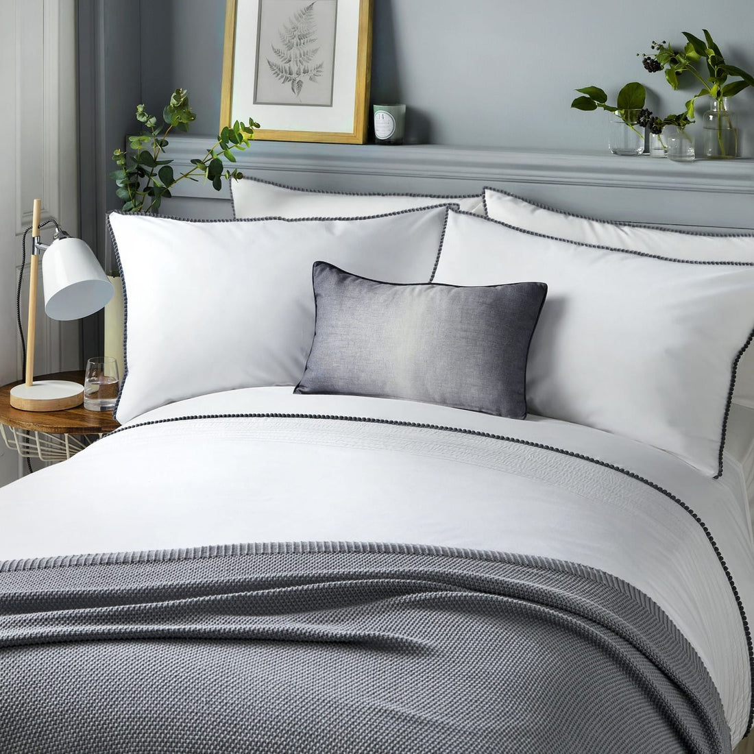 Pom Pom Grey Duvet Cover Set