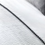 Pom Pom Grey Polycotton Duvet Cover Set - Pom Pom Duvet Cover Set In Grey 2