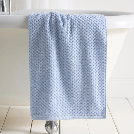 Popcorn Check 550 GSM Bathroom Towels - Blue