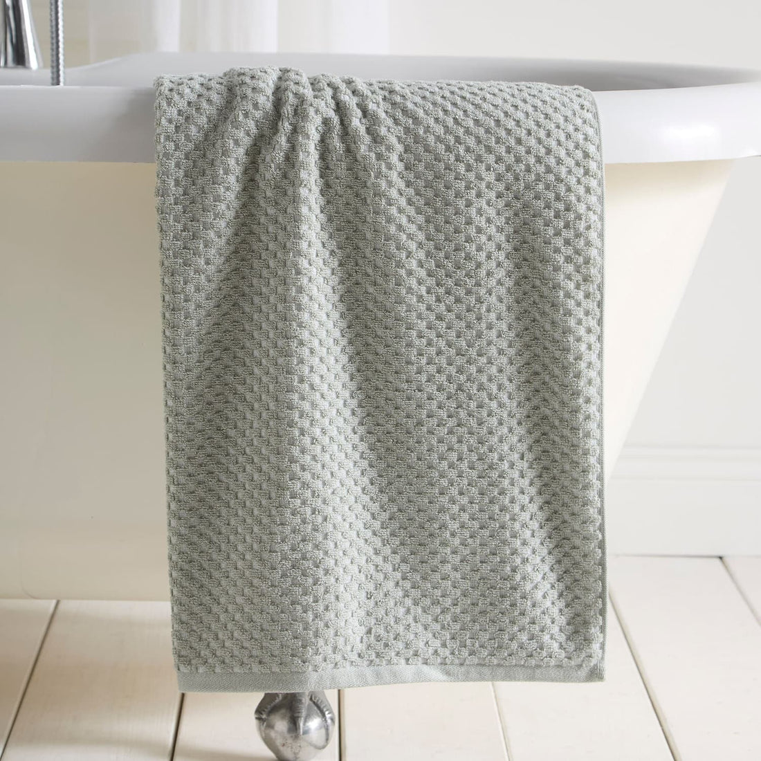 Popcorn Check 550 GSM Green 100% Cotton Bathroom Towel s