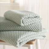 Popcorn Check 550 GSM Bathroom Towels - Green - Popcorn Check Towels In Green 3