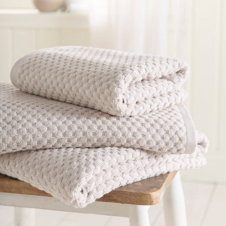 Popcorn Check 550 GSM Bathroom Towels - Natural - Popcorn Check Towels In Natural 3