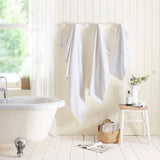Popcorn Check 550 GSM Bathroom Towels - White - Popcorn Check Towels In White 2