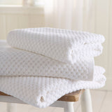Popcorn Check 550 GSM Bathroom Towels - White - Popcorn Check Towels In White 3