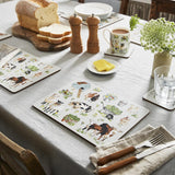 Ulster Weavers Portman Farm Farmhouse Design Coasters 4 Pack - Portman Farm Coasters 4 Pack In Grey 4