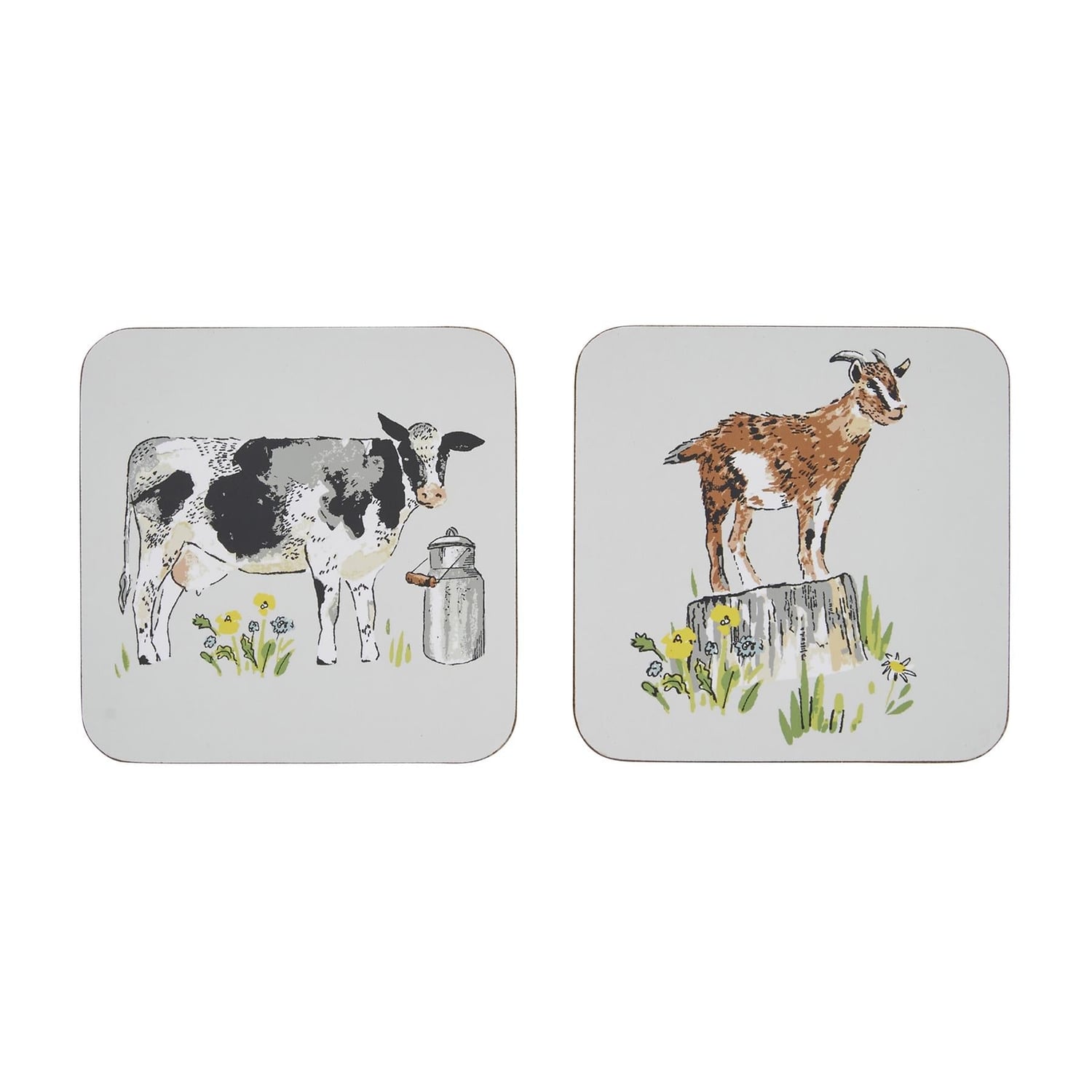 Ulster Weavers Portman Farm Farmhouse Design Coasters 4 Pack - Portman Farm Coasters 4 Pack In Grey 5