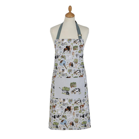 Ulster Weavers Portman Farm Farmhouse Design Cotton Apron - Portman Farm Cotton Apron In Grey 3